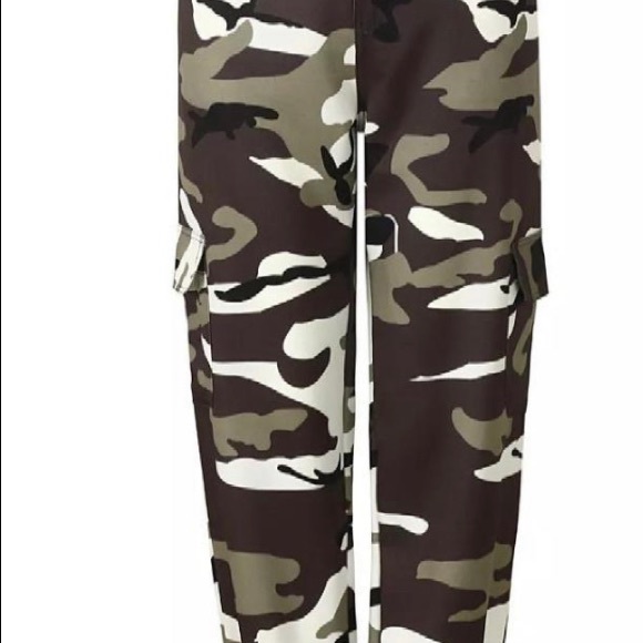 CAMOUFLAGE PRINTED DENIM PANTS - Picture 3 of 4